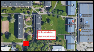 Karta som visar var spräckningen kommer att ske.