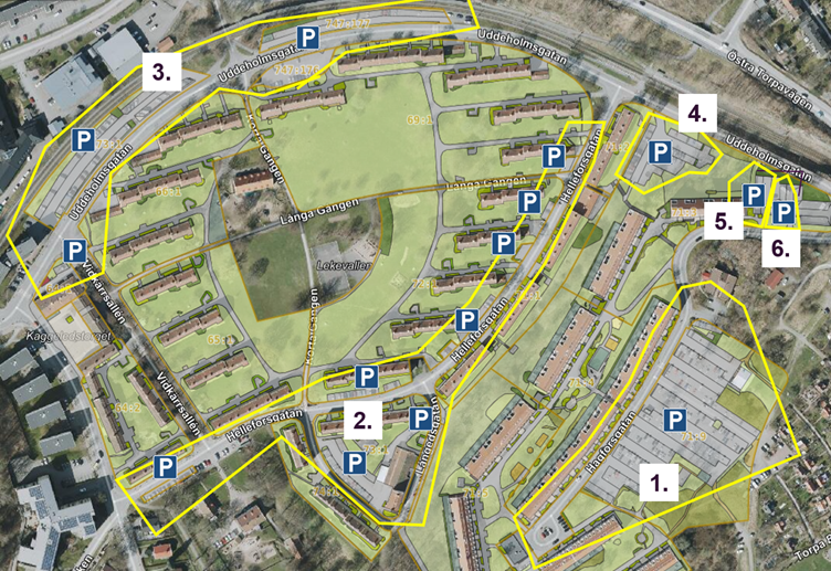 Karta över zonindelning i Torpa. Zonindelningen beskrivs i text i själva nyheten. 