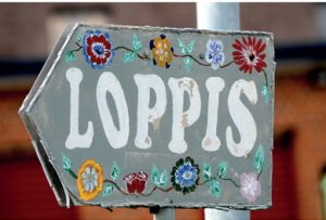 skylt med ordet loppis