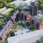 3D-illustration som visar de nya husen på Smörslottsgatan.