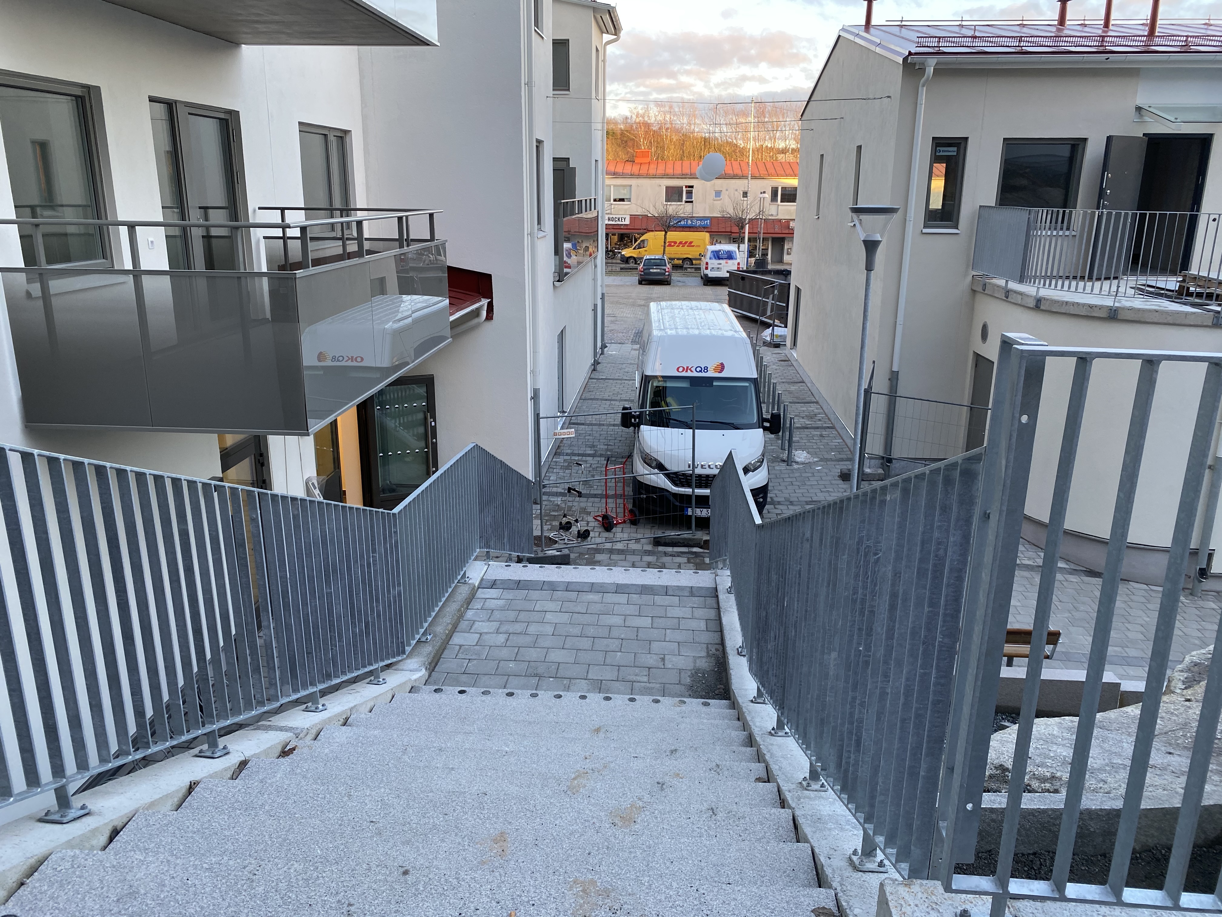 En av trapporna vid vårt nya hus på Radiotorget 1.