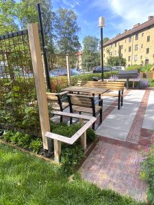 En fikaplats utomhus.