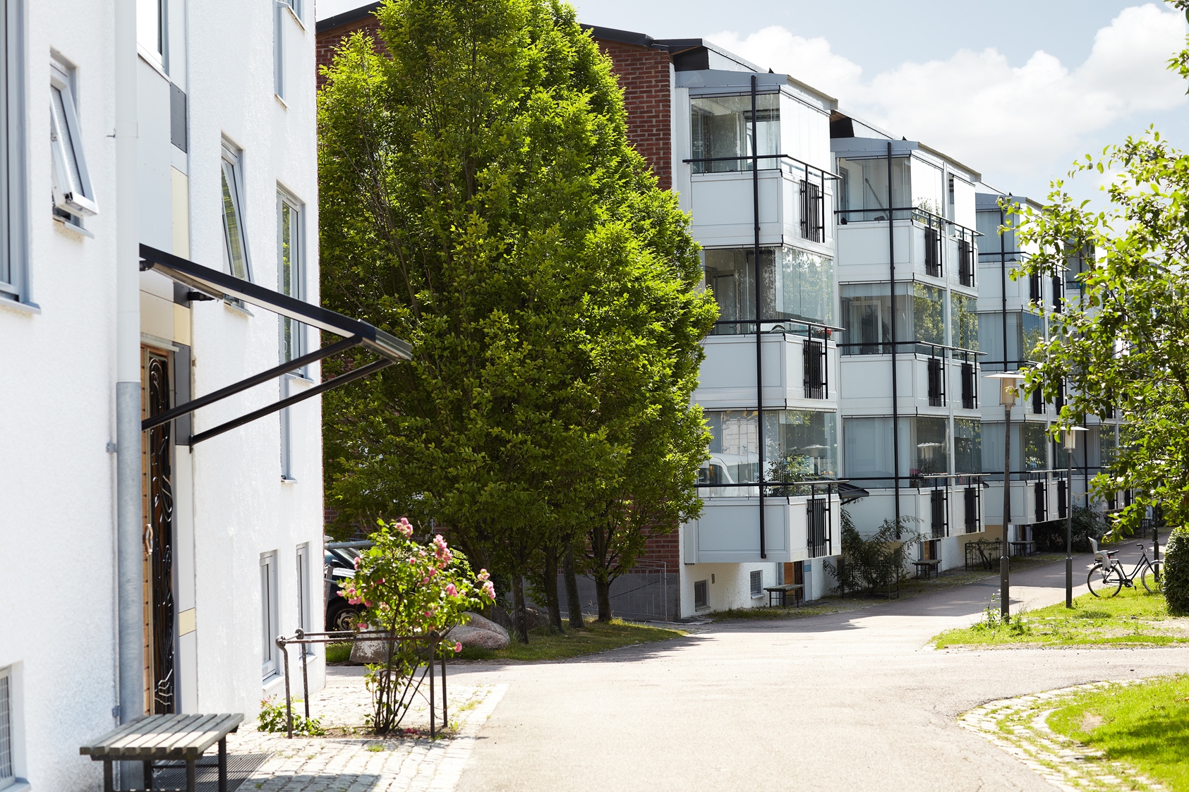 Bilden visar innergården på Blidvädersgatan, Göteborg