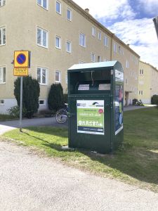 En textilinsamlingsbox.