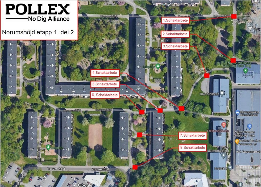 Karta som visar var arbetet ska göras. 