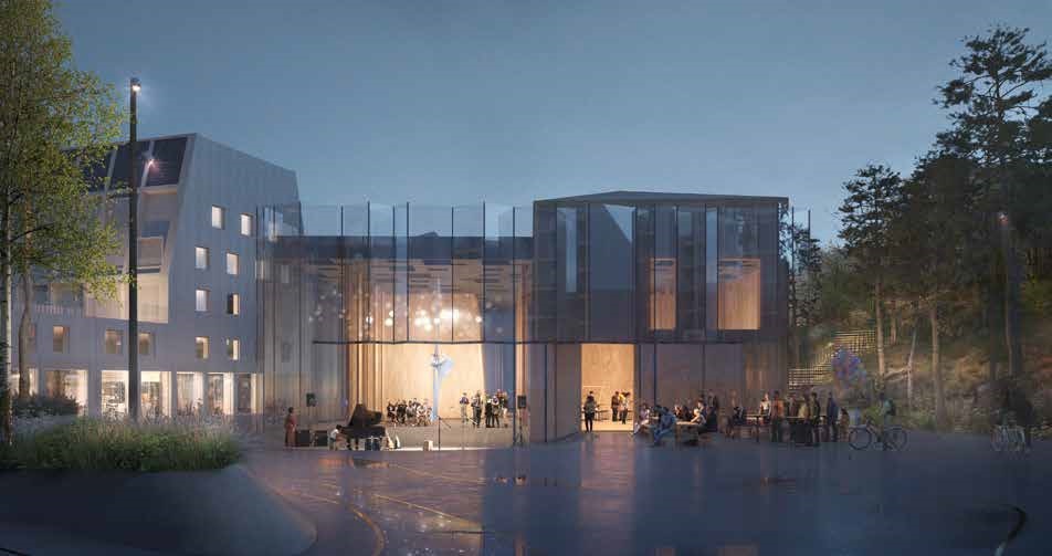 Illustration på förslag 2 på framtida utformning av Hammarkulletorget