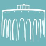 En tecknad bild som föreställer Guldhedens vattentorn.