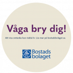 Dekal med text "Våga bry dig